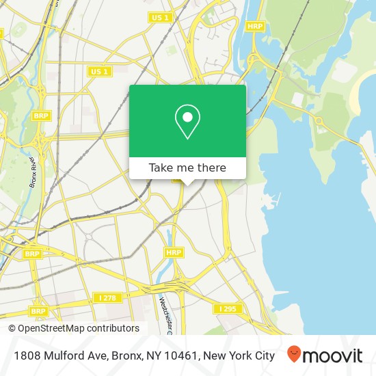 Mapa de 1808 Mulford Ave, Bronx, NY 10461