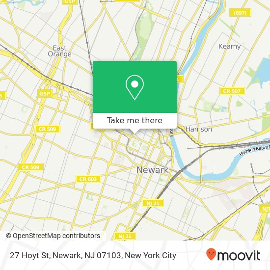 Mapa de 27 Hoyt St, Newark, NJ 07103