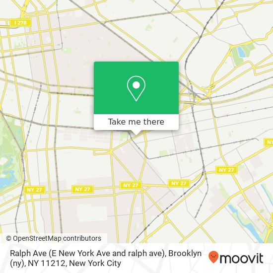 Mapa de Ralph Ave (E New York Ave and ralph ave), Brooklyn (ny), NY 11212