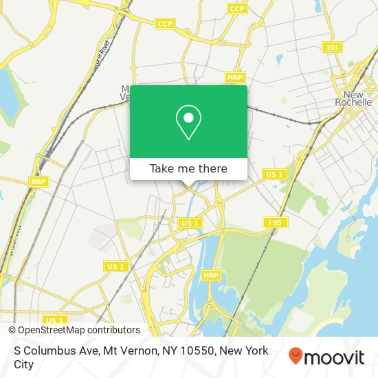 S Columbus Ave, Mt Vernon, NY 10550 map