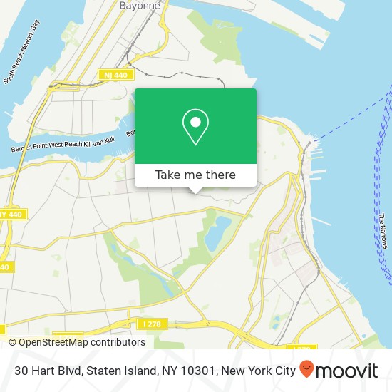 Mapa de 30 Hart Blvd, Staten Island, NY 10301