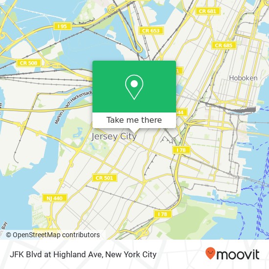 Mapa de JFK Blvd at Highland Ave