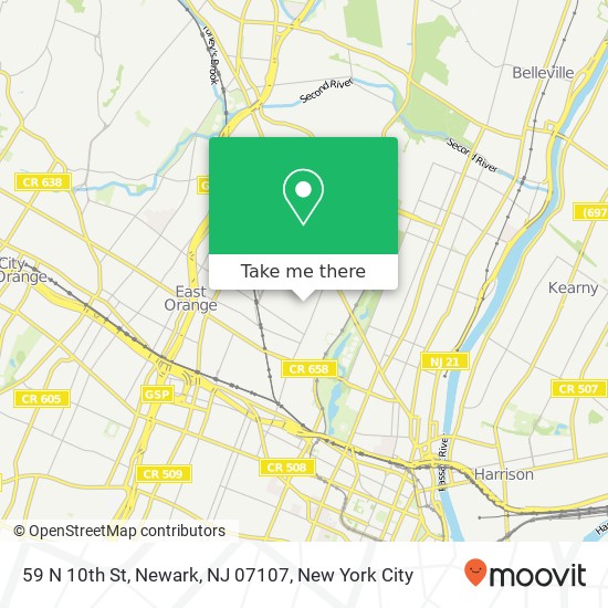 Mapa de 59 N 10th St, Newark, NJ 07107