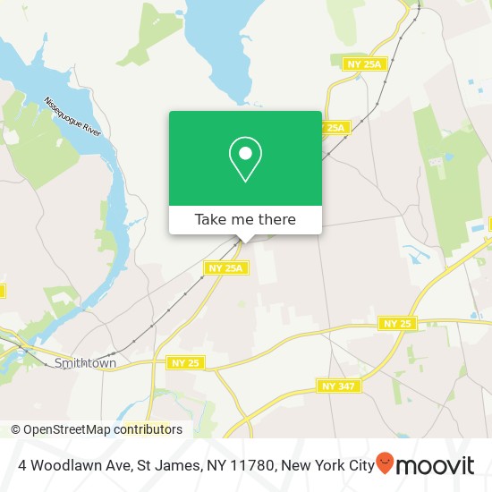 Mapa de 4 Woodlawn Ave, St James, NY 11780