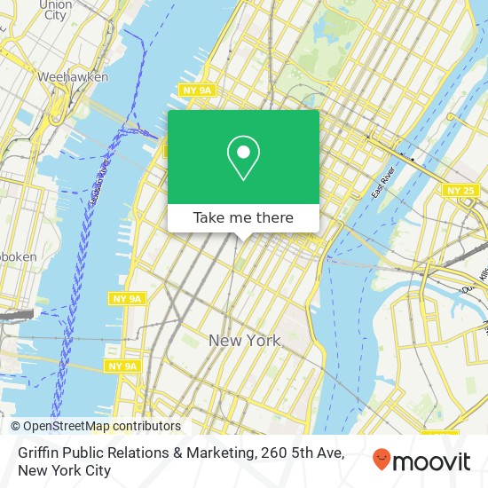 Mapa de Griffin Public Relations & Marketing, 260 5th Ave