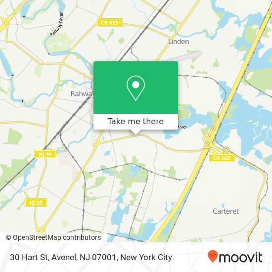 Mapa de 30 Hart St, Avenel, NJ 07001