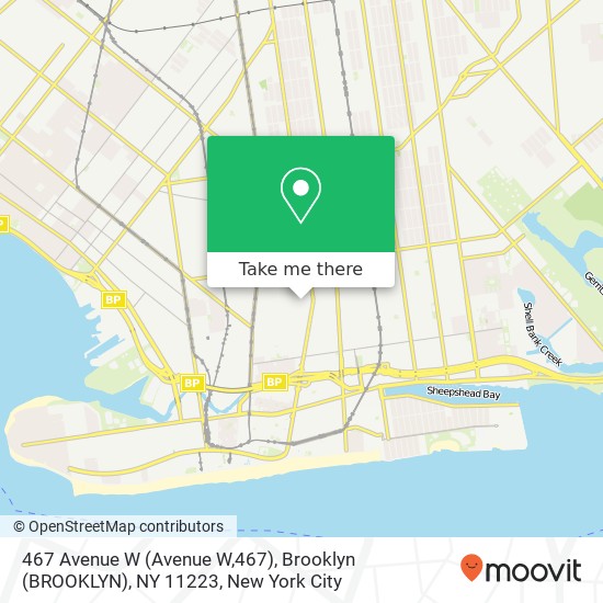 467 Avenue W (Avenue W,467), Brooklyn (BROOKLYN), NY 11223 map