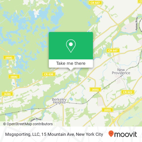 Mapa de Msgsporting, LLC, 15 Mountain Ave