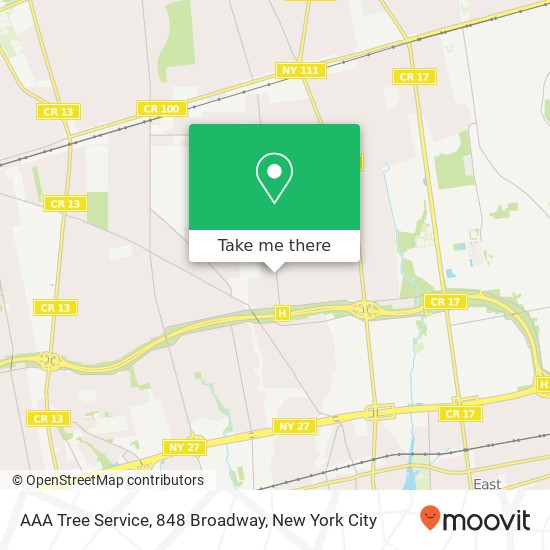 Mapa de AAA Tree Service, 848 Broadway