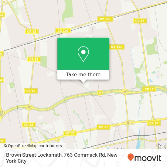 Mapa de Brown Street Locksmith, 763 Commack Rd