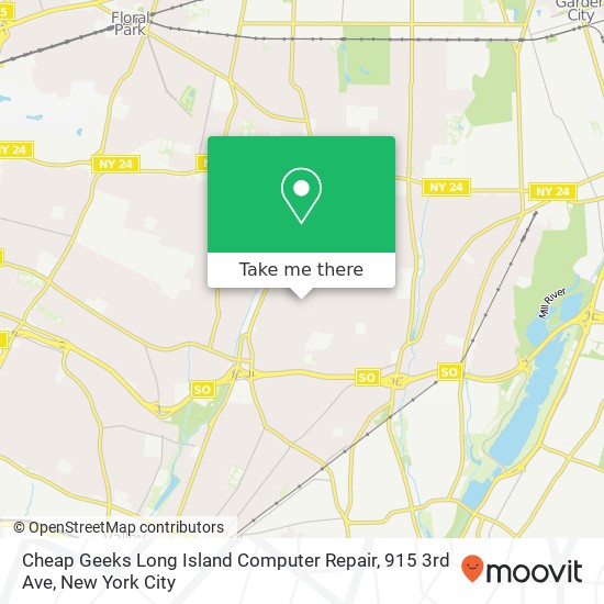 Cheap Geeks Long Island Computer Repair, 915 3rd Ave map