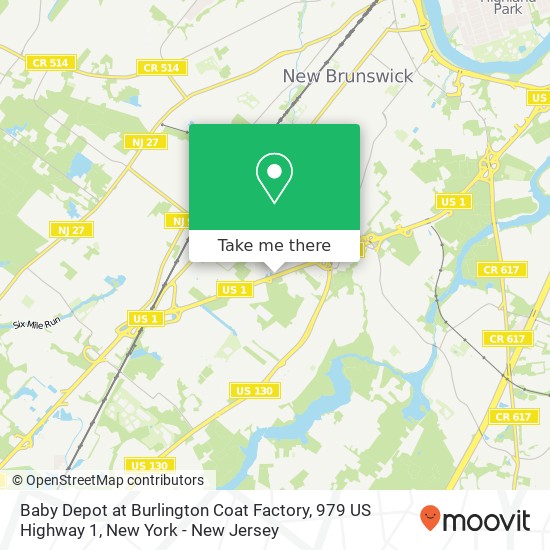 Mapa de Baby Depot at Burlington Coat Factory, 979 US Highway 1