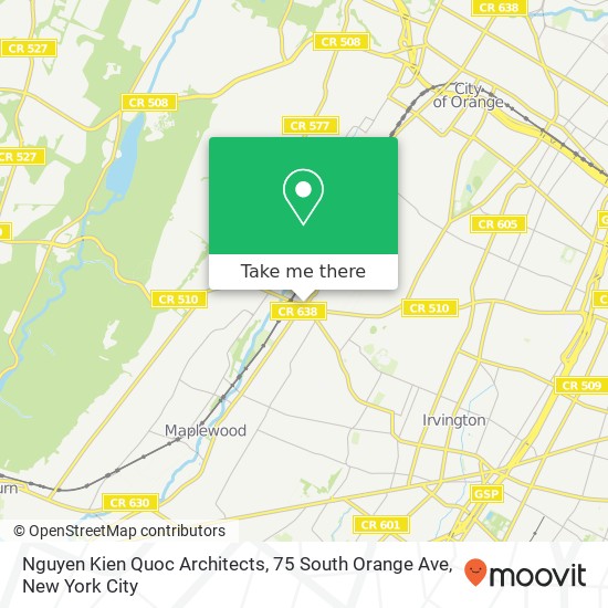 Mapa de Nguyen Kien Quoc Architects, 75 South Orange Ave
