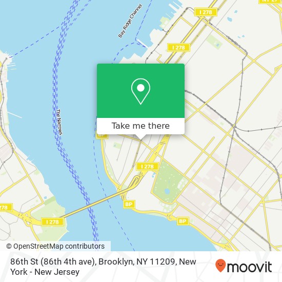 Mapa de 86th St (86th 4th ave), Brooklyn, NY 11209
