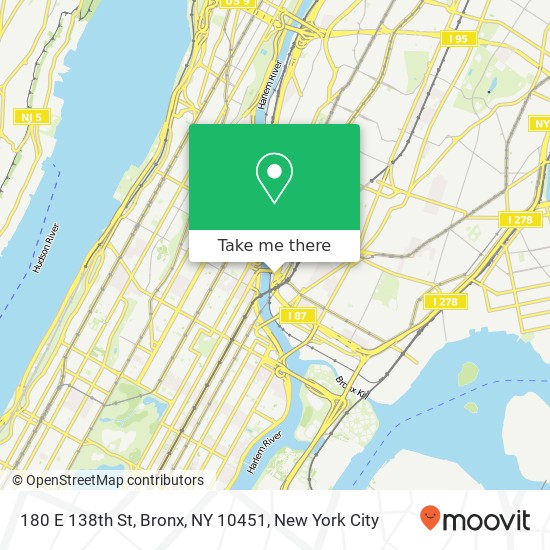 Mapa de 180 E 138th St, Bronx, NY 10451