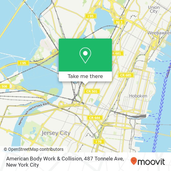 Mapa de American Body Work & Collision, 487 Tonnele Ave