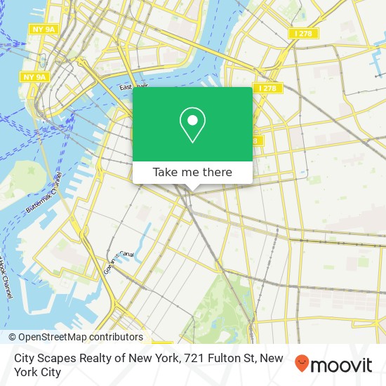 Mapa de City Scapes Realty of New York, 721 Fulton St