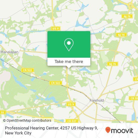 Professional Hearing Center, 4257 US Highway 9 map