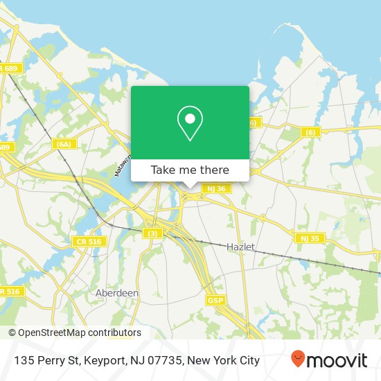 Mapa de 135 Perry St, Keyport, NJ 07735