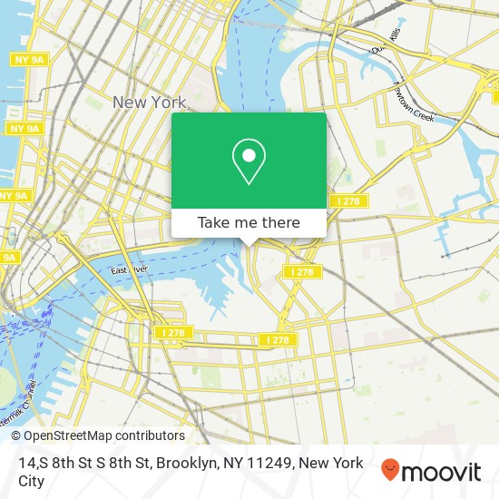 Mapa de 14,S 8th St S 8th St, Brooklyn, NY 11249