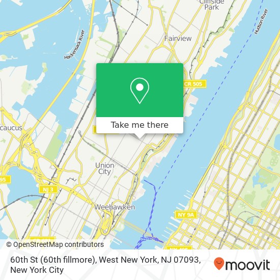 Mapa de 60th St (60th fillmore), West New York, NJ 07093