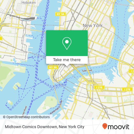 Mapa de Midtown Comics Downtown