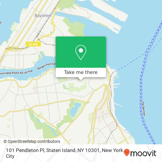 Mapa de 101 Pendleton Pl, Staten Island, NY 10301
