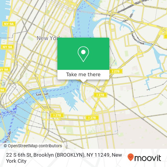 Mapa de 22 S 6th St, Brooklyn (BROOKLYN), NY 11249