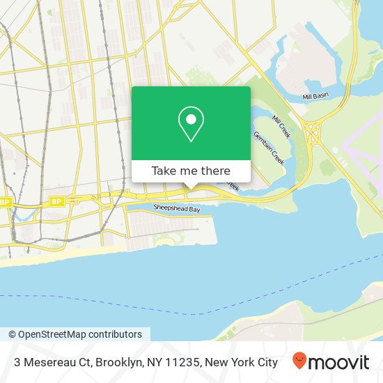 Mapa de 3 Mesereau Ct, Brooklyn, NY 11235