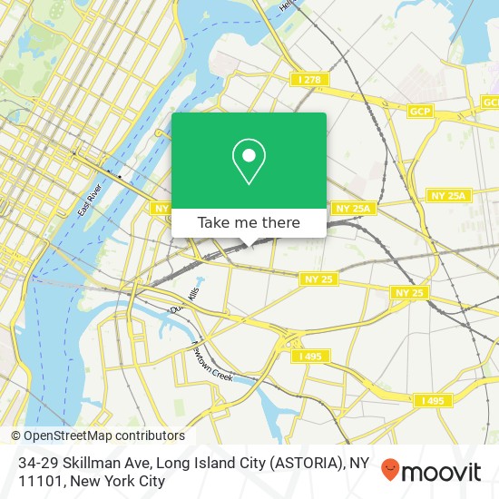 Mapa de 34-29 Skillman Ave, Long Island City (ASTORIA), NY 11101