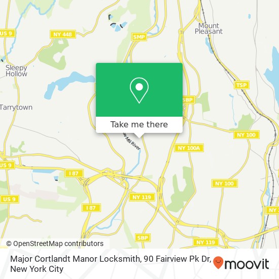 Mapa de Major Cortlandt Manor Locksmith, 90 Fairview Pk Dr