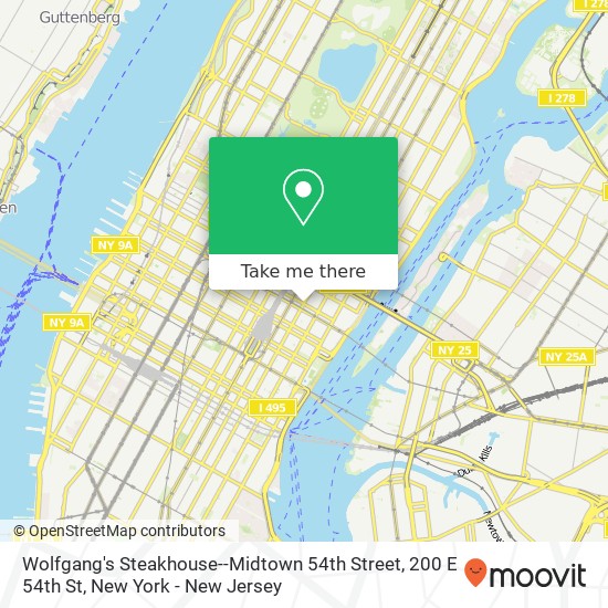 Wolfgang's Steakhouse--Midtown 54th Street, 200 E 54th St map