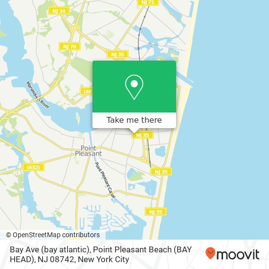 Mapa de Bay Ave (bay atlantic), Point Pleasant Beach (BAY HEAD), NJ 08742