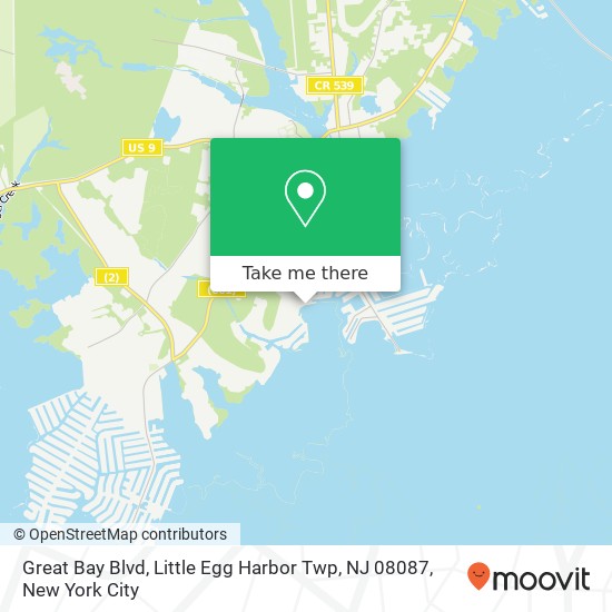 Mapa de Great Bay Blvd, Little Egg Harbor Twp, NJ 08087