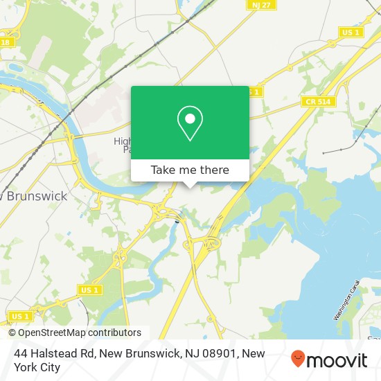Mapa de 44 Halstead Rd, New Brunswick, NJ 08901