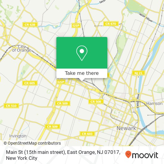 Main St (15th main street), East Orange, NJ 07017 map