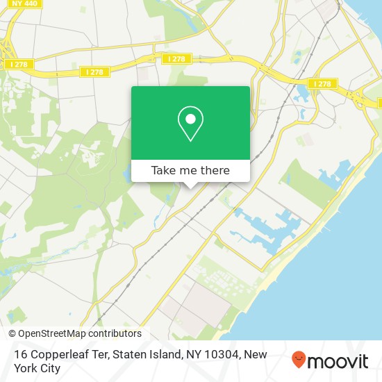Mapa de 16 Copperleaf Ter, Staten Island, NY 10304