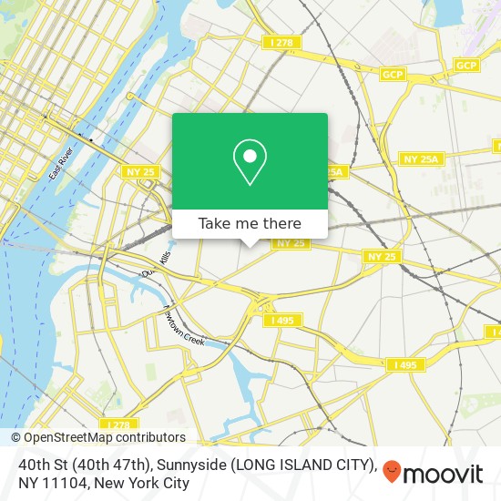 40th St (40th 47th), Sunnyside (LONG ISLAND CITY), NY 11104 map