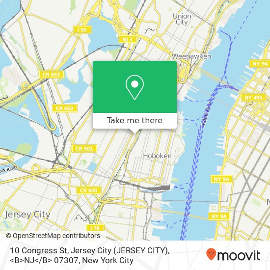 10 Congress St, Jersey City (JERSEY CITY), <B>NJ< / B> 07307 map