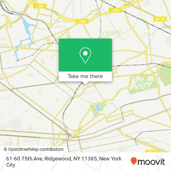 Mapa de 61-60 75th Ave, Ridgewood, NY 11385
