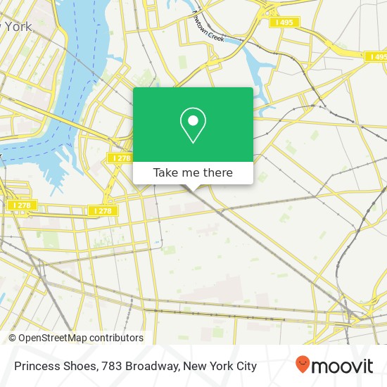 Mapa de Princess Shoes, 783 Broadway