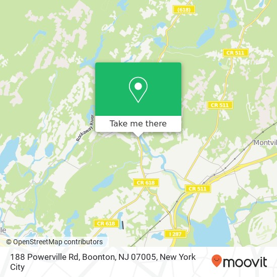 Mapa de 188 Powerville Rd, Boonton, NJ 07005