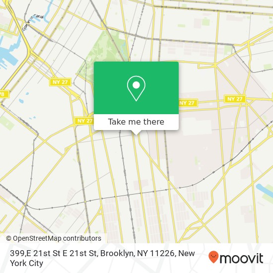 Mapa de 399,E 21st St E 21st St, Brooklyn, NY 11226