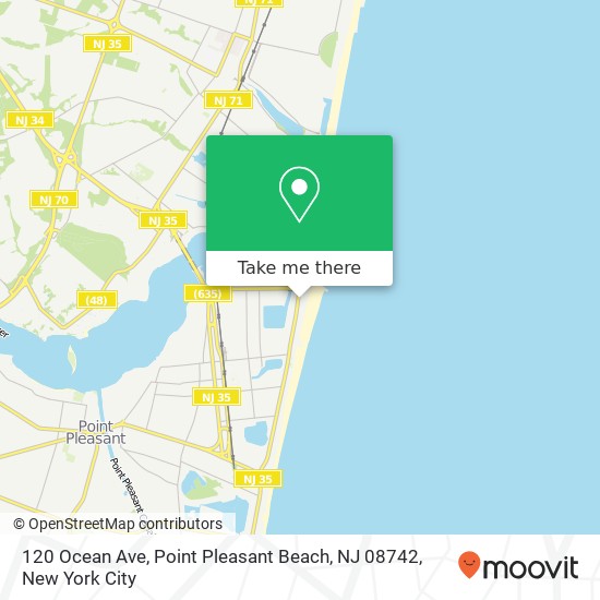 Mapa de 120 Ocean Ave, Point Pleasant Beach, NJ 08742