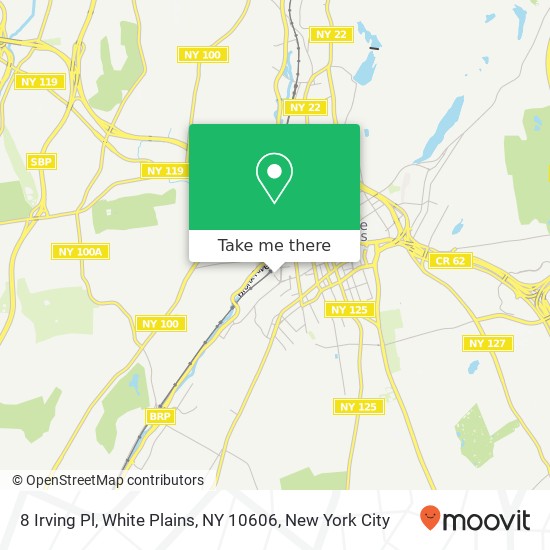 Mapa de 8 Irving Pl, White Plains, NY 10606