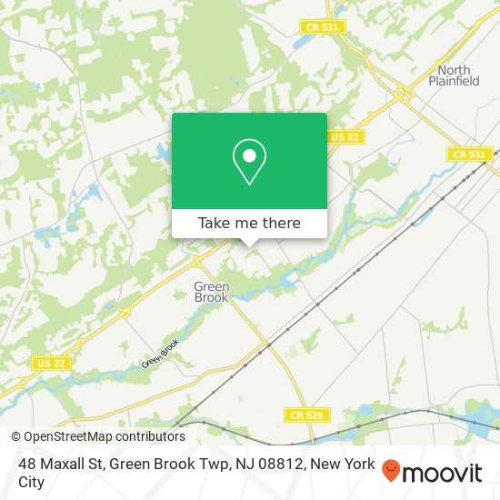 Mapa de 48 Maxall St, Green Brook Twp, NJ 08812