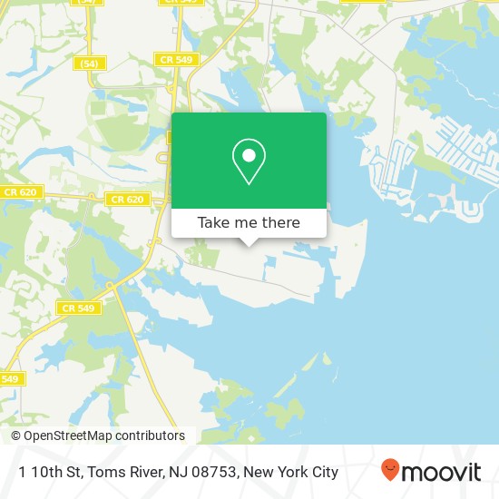 Mapa de 1 10th St, Toms River, NJ 08753