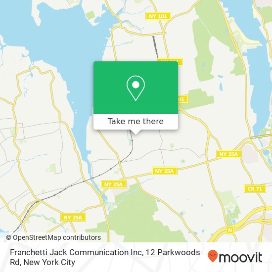 Mapa de Franchetti Jack Communication Inc, 12 Parkwoods Rd