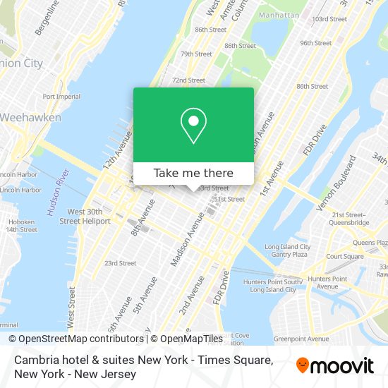 Cambria hotel & suites New York - Times Square map