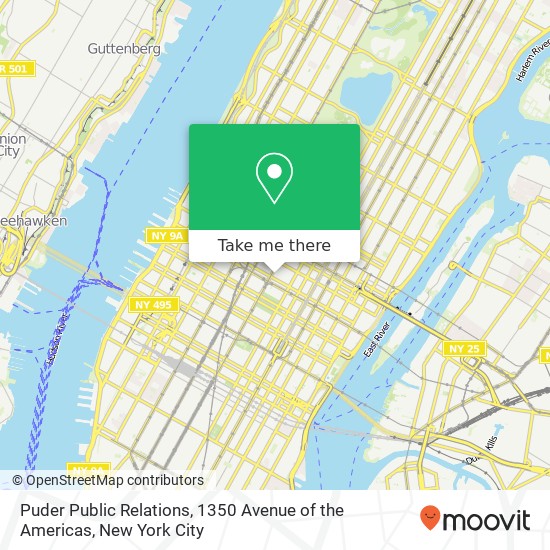 Puder Public Relations, 1350 Avenue of the Americas map